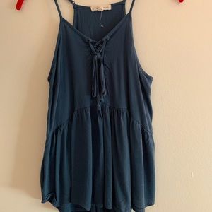 Flowy blue babydoll tank